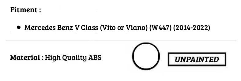 For Mercedes V Class Vito Viano W447 MK3 Unpainted Rear Roof Spoiler Wing 14-22