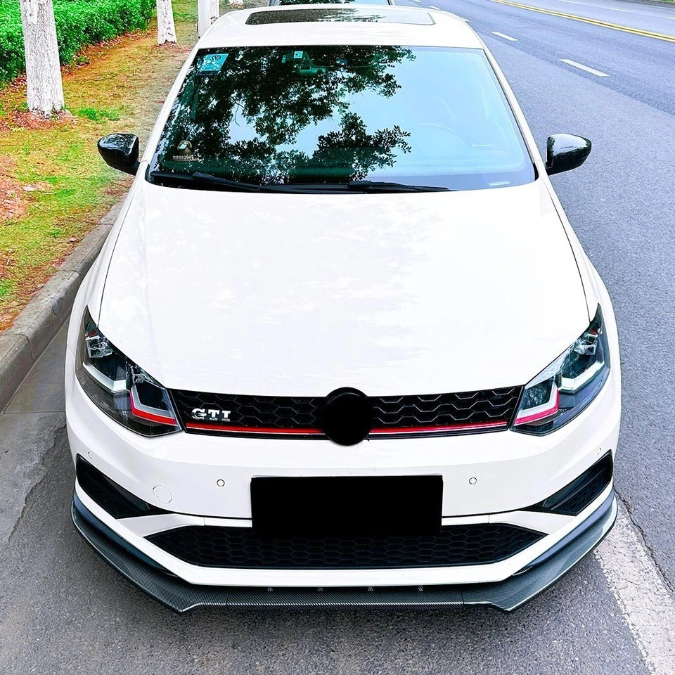 For VW Polo MK5 6C GTI Gloss Black Front Splitter Body Kit 2015-2018