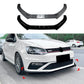 For VW Polo MK5 6C GTI Gloss Black Front Splitter Body Kit 2015-2018