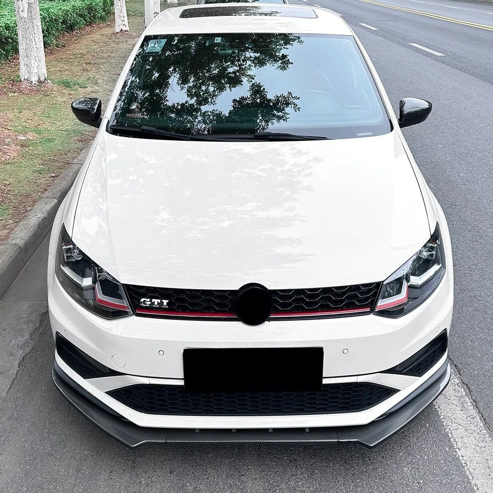 For VW Polo MK5 6C GTI Gloss Black Front Splitter Body Kit 2015-2018