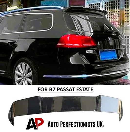 VW Passat B7 Estate Wagon Gloss Black Rear Roof Spoiler Lip Wing Body Kit 11-15