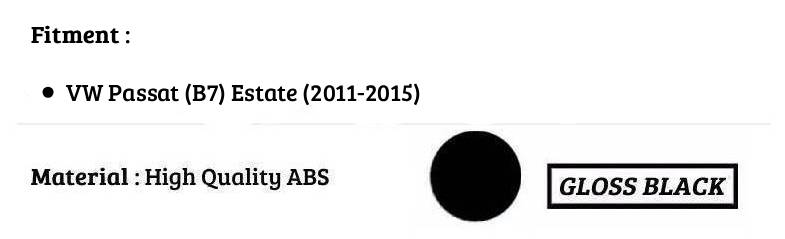 VW Passat B7 Estate Wagon Gloss Black Rear Roof Spoiler Lip Wing Body Kit 11-15