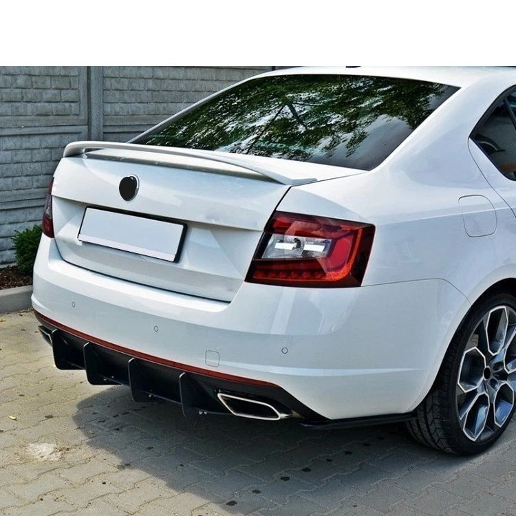 Skoda Octavia Gloss Black Rear VRS Style Boot Spoiler Lip Wing Body Kit 2014-18