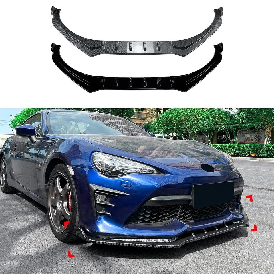 For Toyota GT86 Facelift Gloss Black Front Splitter Body Kit Aero 17-20