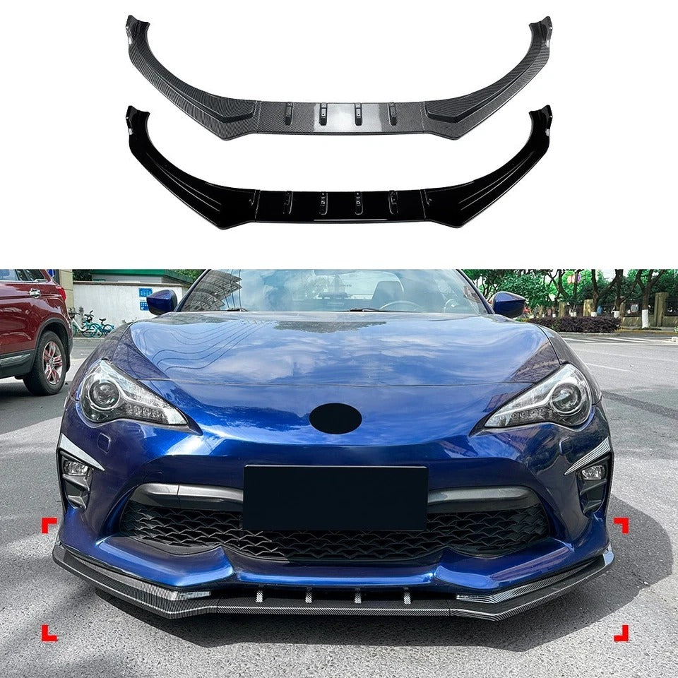 For Toyota GT86 Facelift Gloss Black Front Splitter Body Kit Aero 17-20