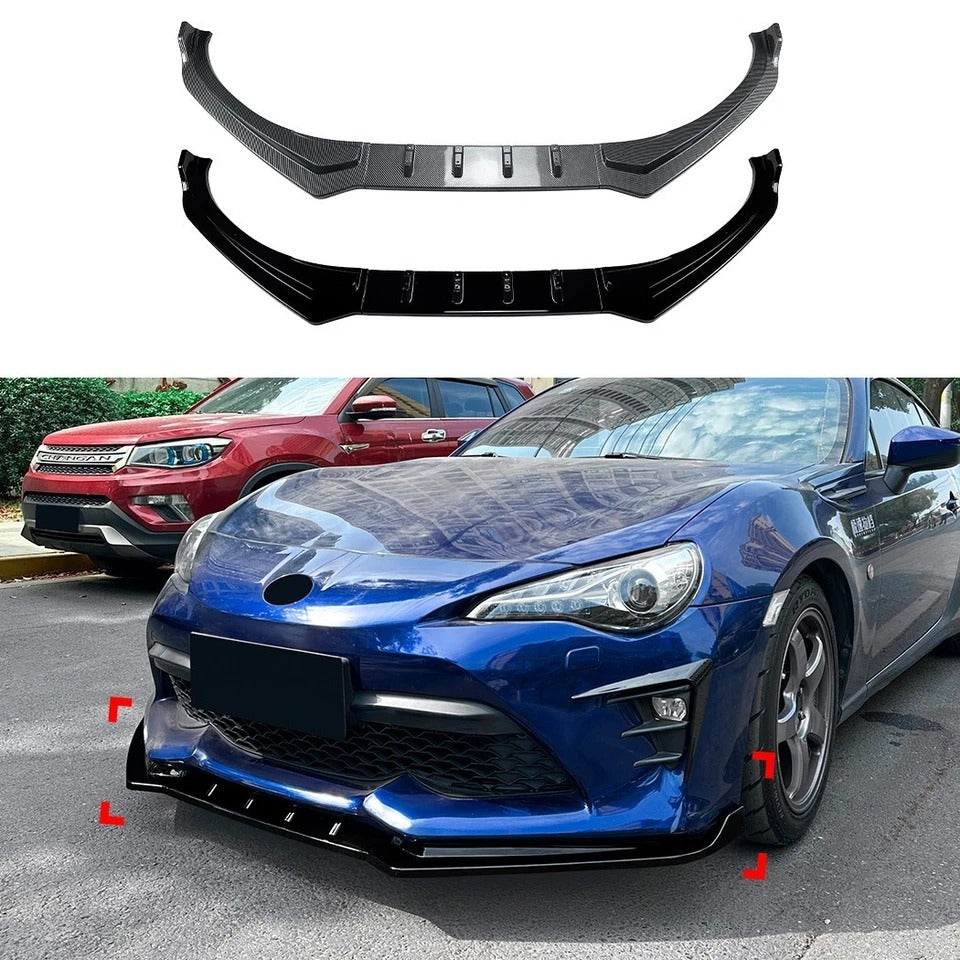 For Toyota GT86 Facelift Gloss Black Front Splitter Body Kit Aero 17-20