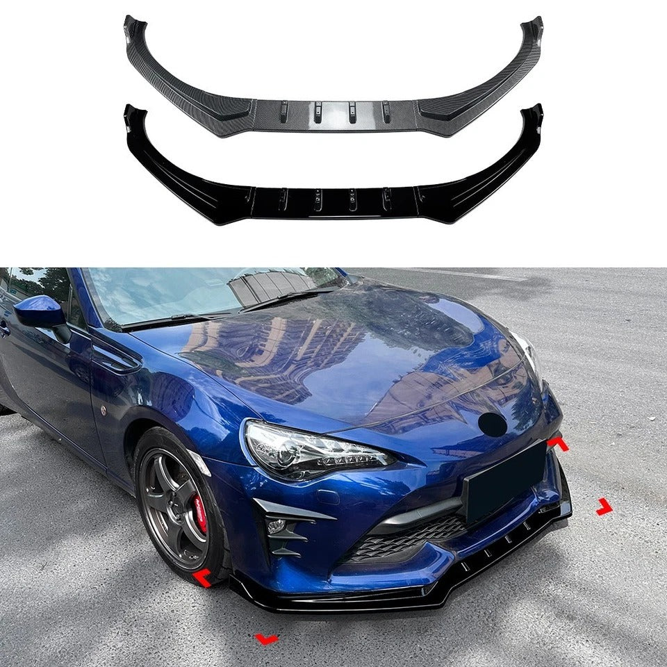 For Toyota GT86 Facelift Gloss Black Front Splitter Body Kit Aero 17-20