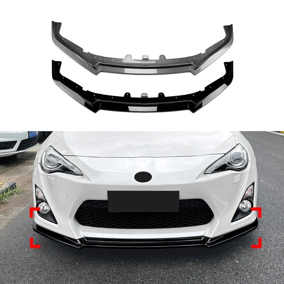 For Toyota GT86 Prefacelift Gloss Black Front Splitter Body Kit 12-16