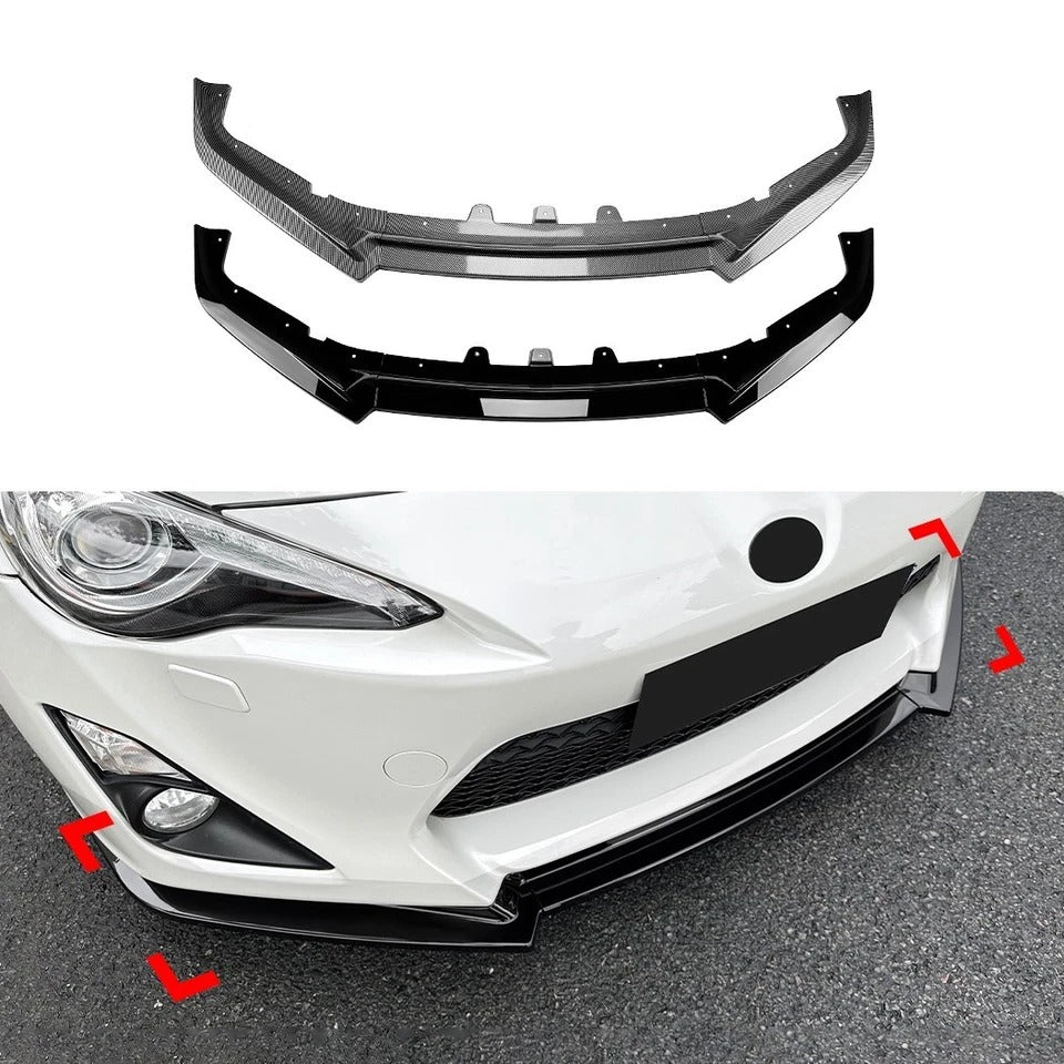 For Toyota GT86 Prefacelift Gloss Black Front Splitter Body Kit 12-16