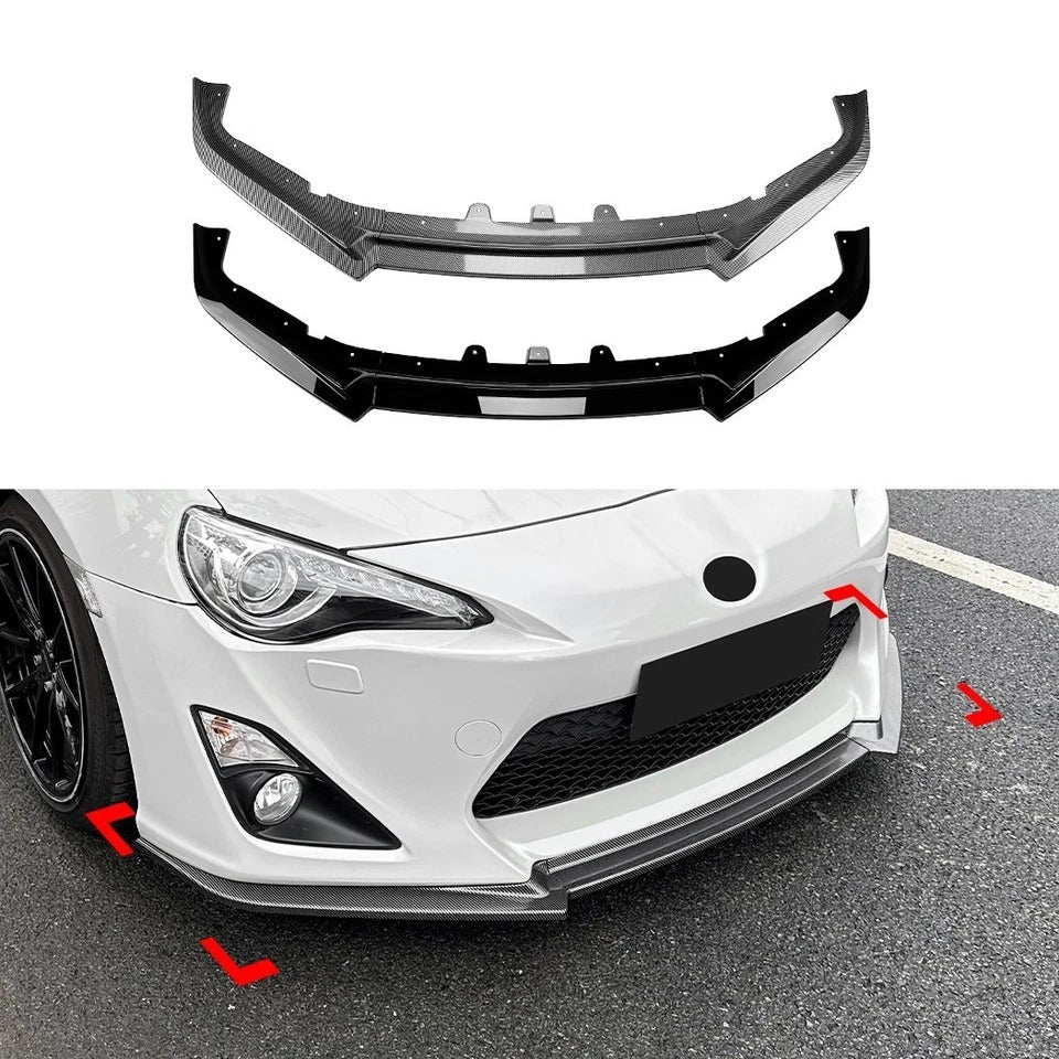 For Toyota GT86 Prefacelift Gloss Black Front Splitter Body Kit 12-16
