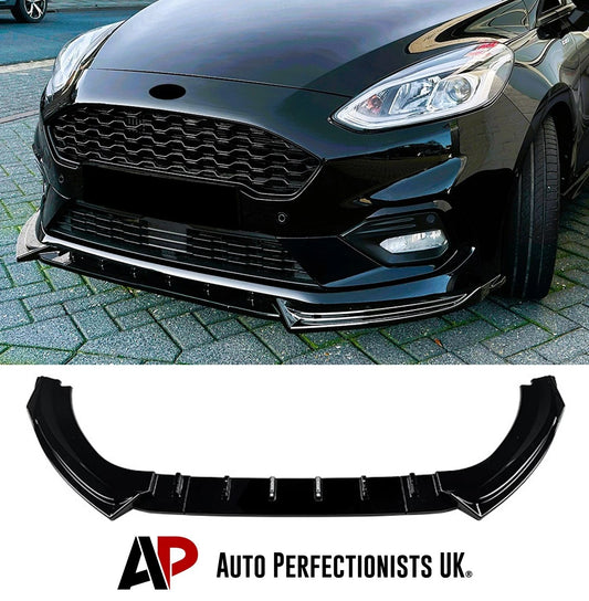 For Ford Fiesta MK8 ST Line Gloss Black Front Splitter Body Kit 17-20