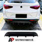For Alfa Romeo Stelvio Gloss Black Rear Diffuser Lip Valance Bumper Body Kit 2017+