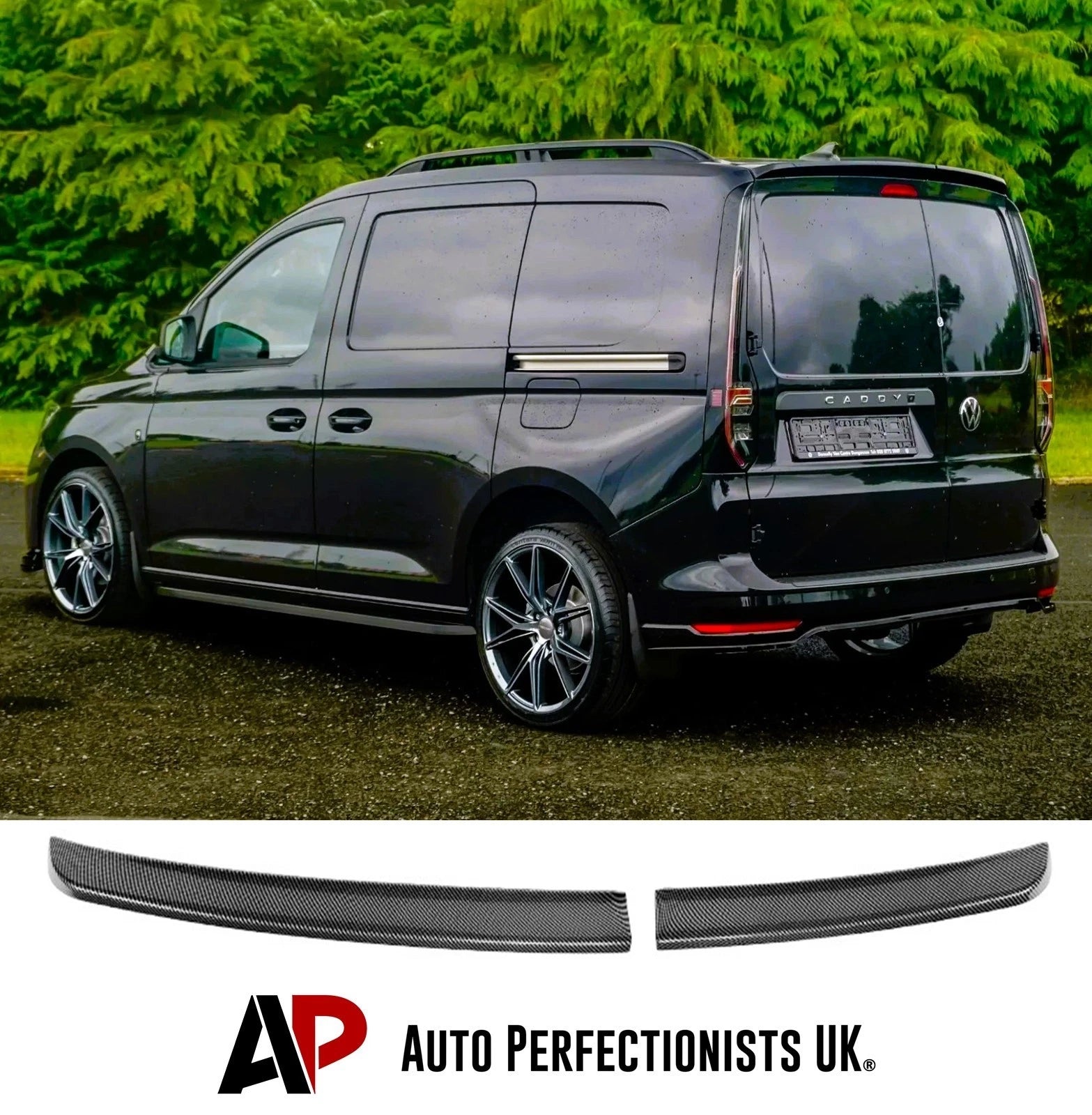 VW Caddy & Maxi Van Sportline Carbon Fibre Rear Twin Barn Door Roof ...