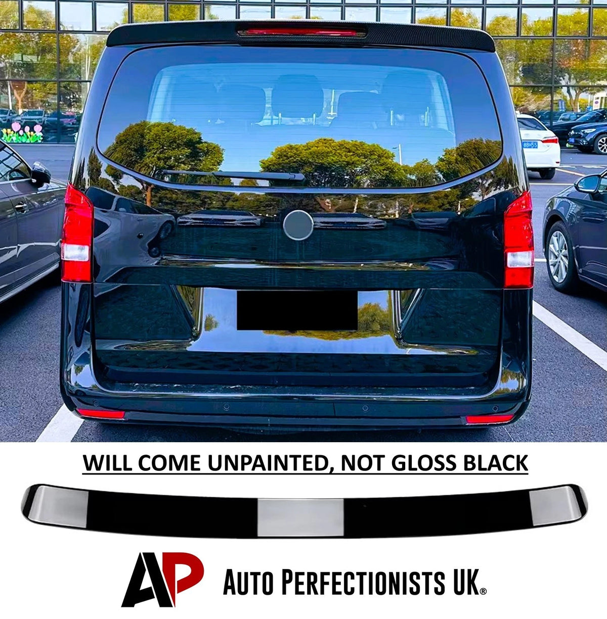 Mercedes V Class Vito Viano W447 MK3 Unpainted Rear Roof Spoiler Wing 14-22