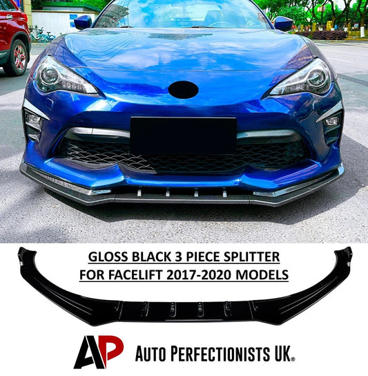 For Toyota GT86 Facelift Gloss Black Front Splitter Body Kit Aero 17-20