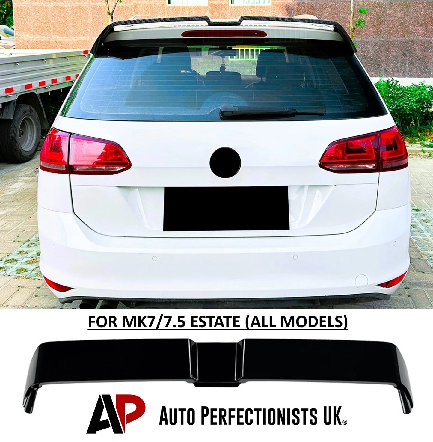 For VW Golf MK7/7.5 ESTATE R GTD GTI OT Style Gloss Black Rear Roof Spoiler