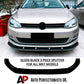 For VW Golf MK7 R GTD GTI TSI TDI Gloss Black Front Splitter Lip Kit 2013-16