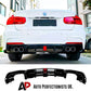 BMW 3 Series F30 F31 Gloss Black Rear Valance Diffuser Spoiler Lip Quad W/LED