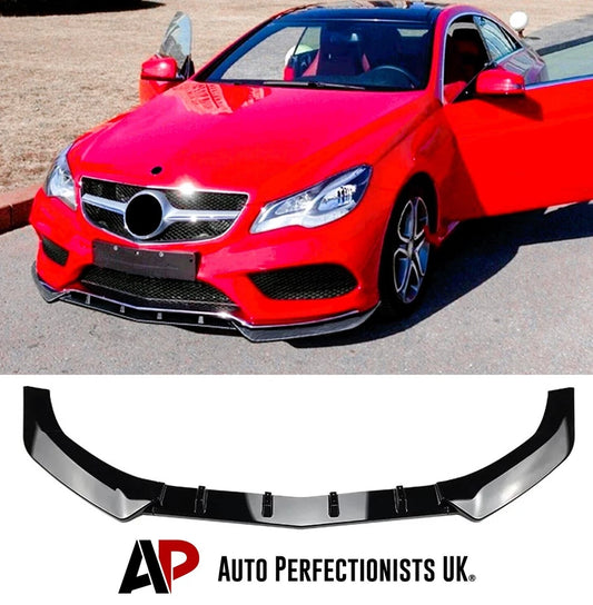 Mercedes E Class Coupe W207 C207 AMG Line Front Splitter 2013-16 Gloss Black