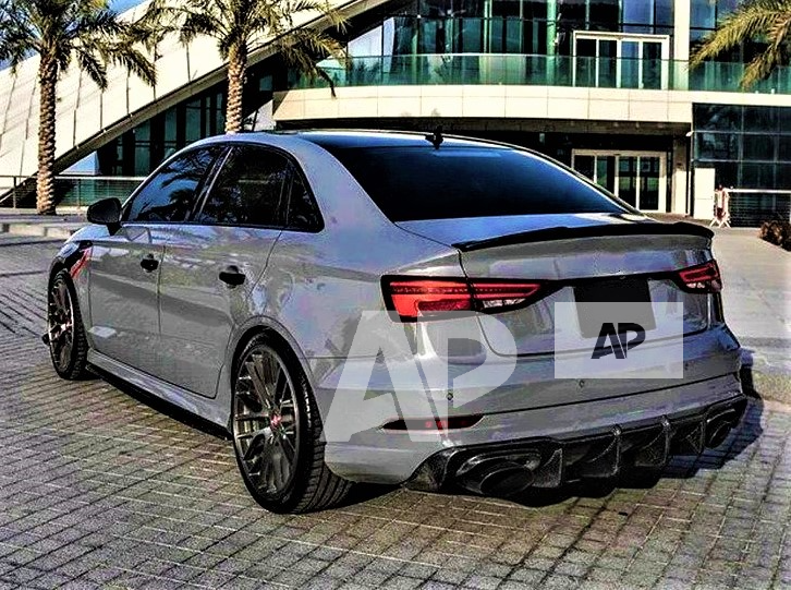 Audi 'RS3 Look' A3 S3 RS3 8V Saloon Carbon Fibre M4 Style Boot Spoiler 2013-2020
